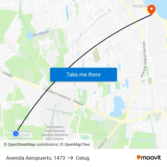 Avenida Aeropuerto, 1473 to Cetug map