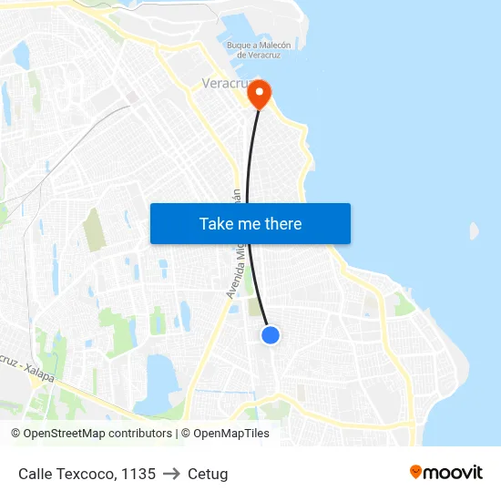 Calle Texcoco, 1135 to Cetug map