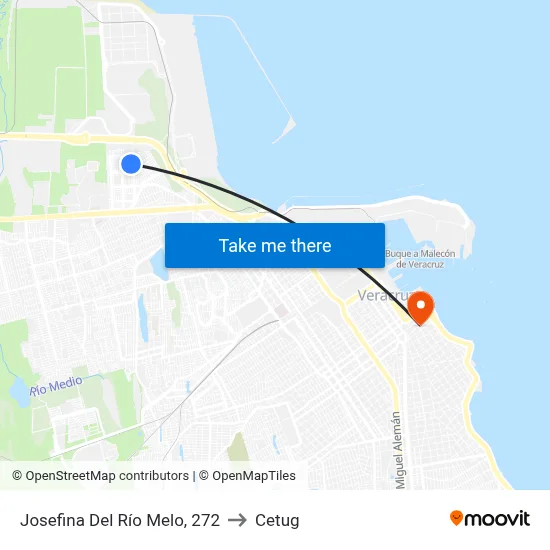 Josefina Del Río Melo, 272 to Cetug map