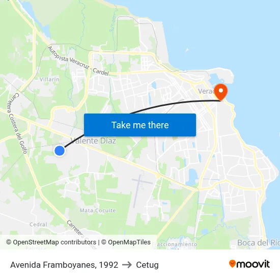 Avenida Framboyanes, 1992 to Cetug map