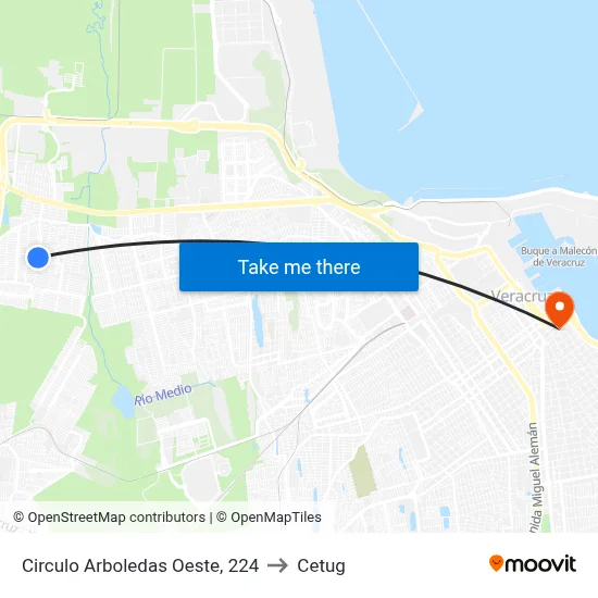 Circulo Arboledas Oeste, 224 to Cetug map