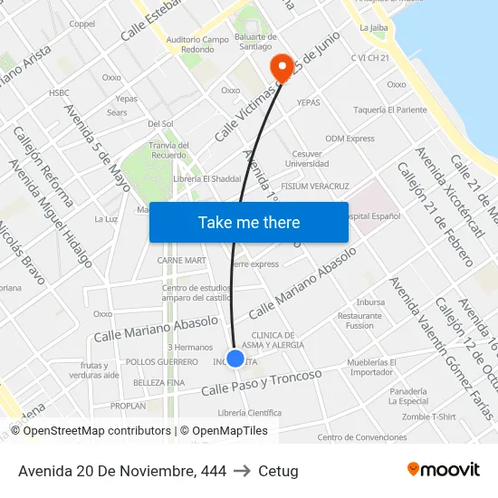 Avenida 20 De Noviembre, 444 to Cetug map