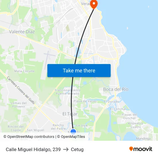 Calle Miguel Hidalgo, 239 to Cetug map