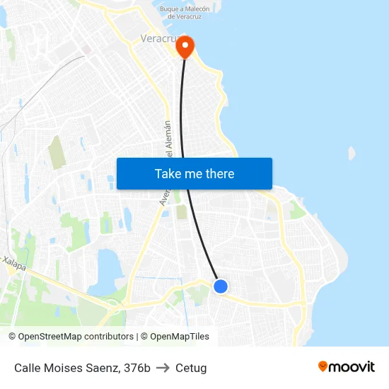 Calle Moises Saenz, 376b to Cetug map