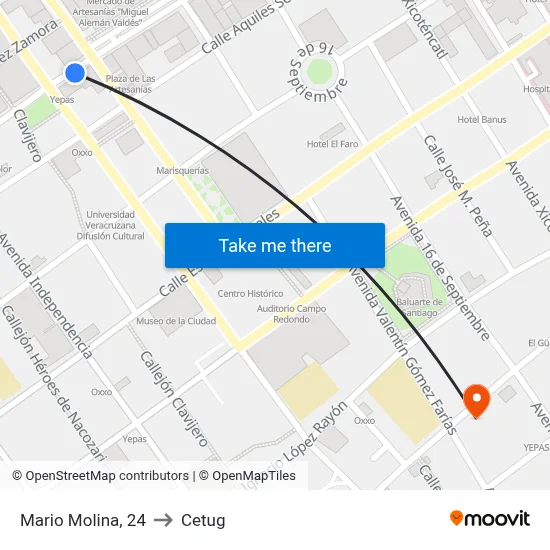 Mario Molina, 24 to Cetug map