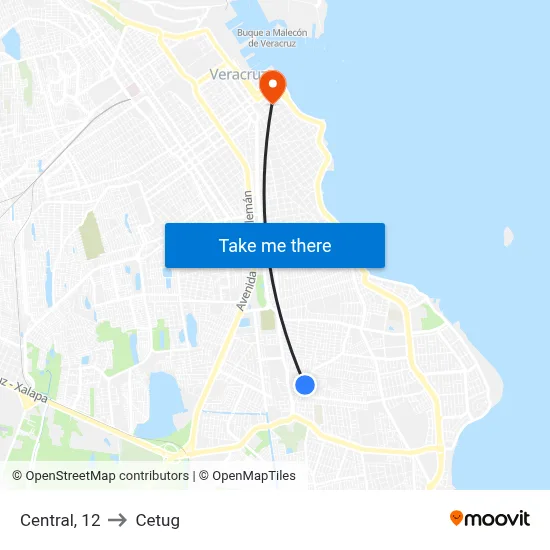 Central, 12 to Cetug map