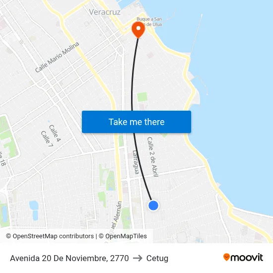 Avenida 20 De Noviembre, 2770 to Cetug map