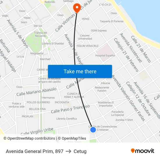 Avenida General Prim, 897 to Cetug map