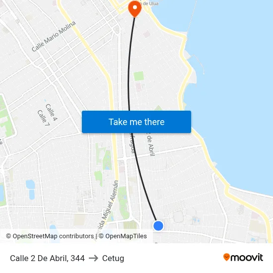 Calle 2 De Abril, 344 to Cetug map