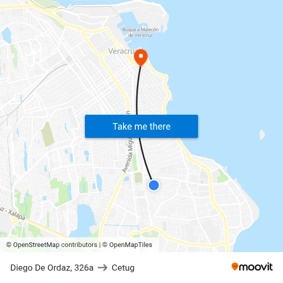 Diego De Ordaz, 326a to Cetug map