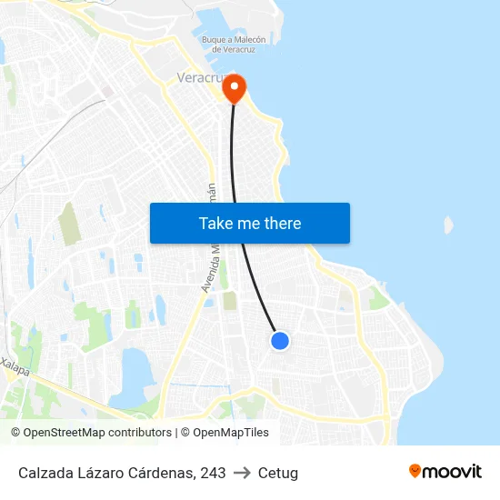 Calzada Lázaro Cárdenas, 243 to Cetug map