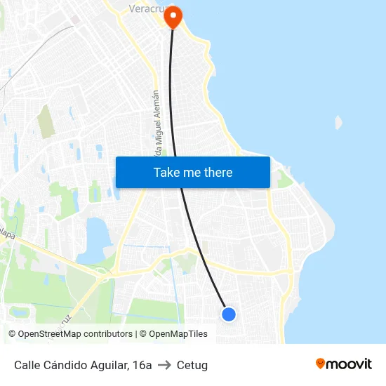 Calle Cándido Aguilar, 16a to Cetug map