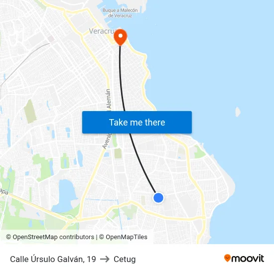 Calle Úrsulo Galván, 19 to Cetug map