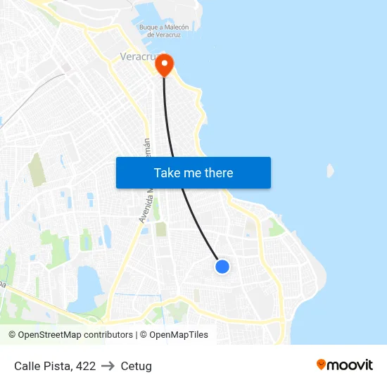 Calle Pista, 422 to Cetug map