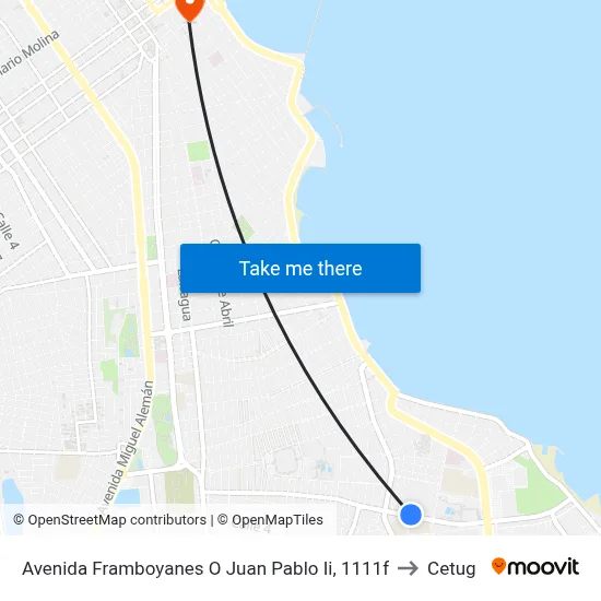 Avenida Framboyanes O Juan Pablo Ii, 1111f to Cetug map