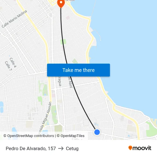 Pedro De Alvarado, 157 to Cetug map