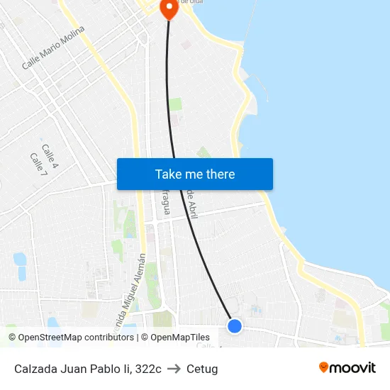 Calzada Juan Pablo Ii, 322c to Cetug map