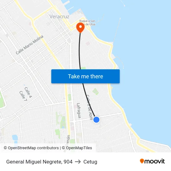 General Miguel Negrete, 904 to Cetug map