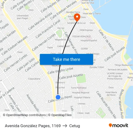 Avenida González Pages, 1169 to Cetug map