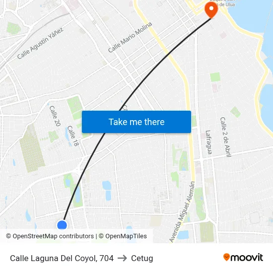 Calle Laguna Del Coyol, 704 to Cetug map