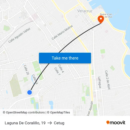 Laguna De Coralillo, 19 to Cetug map