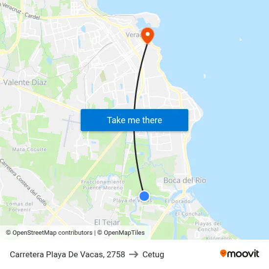 Carretera Playa De Vacas, 2758 to Cetug map