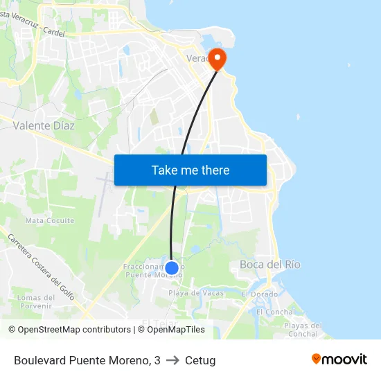 Boulevard Puente Moreno, 3 to Cetug map