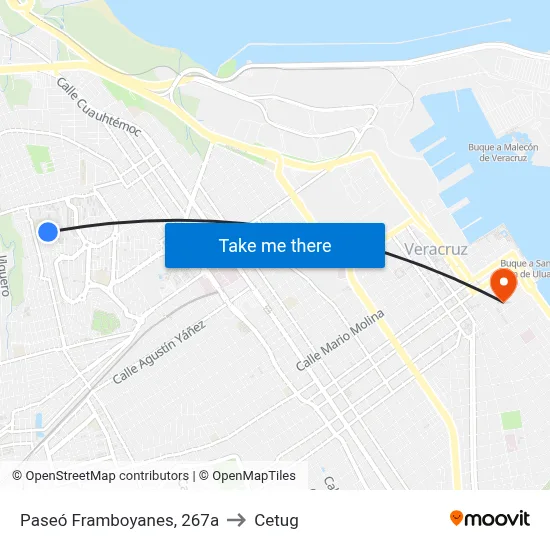 Paseó Framboyanes, 267a to Cetug map