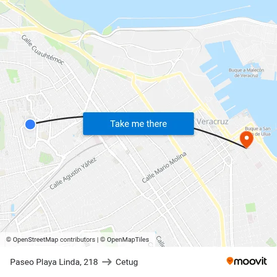 Paseo Playa Linda, 218 to Cetug map