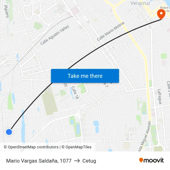 Mario Vargas Saldaña, 1077 to Cetug map