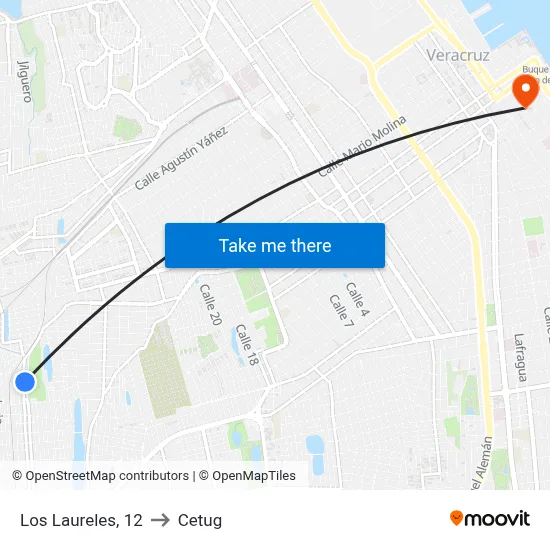 Los Laureles, 12 to Cetug map
