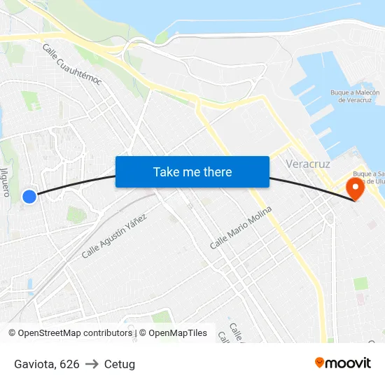 Gaviota, 626 to Cetug map