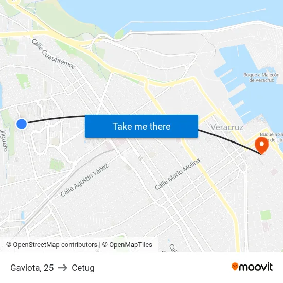 Gaviota, 25 to Cetug map