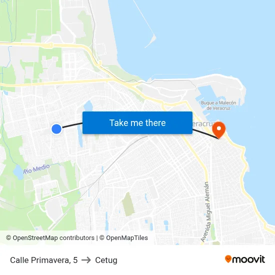 Calle Primavera, 5 to Cetug map