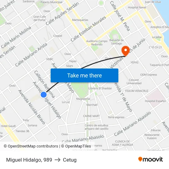 Miguel Hidalgo, 989 to Cetug map