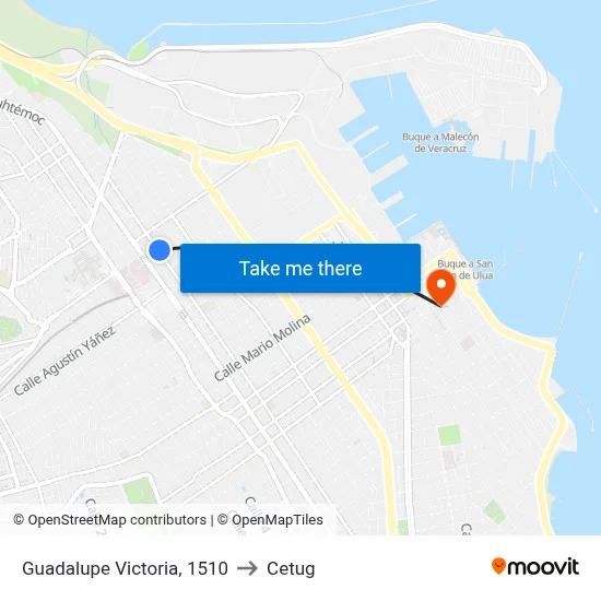 Guadalupe Victoria, 1510 to Cetug map