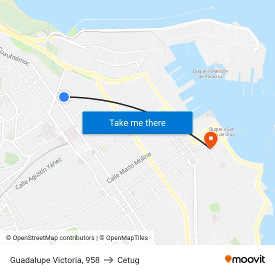 Guadalupe Victoria, 958 to Cetug map