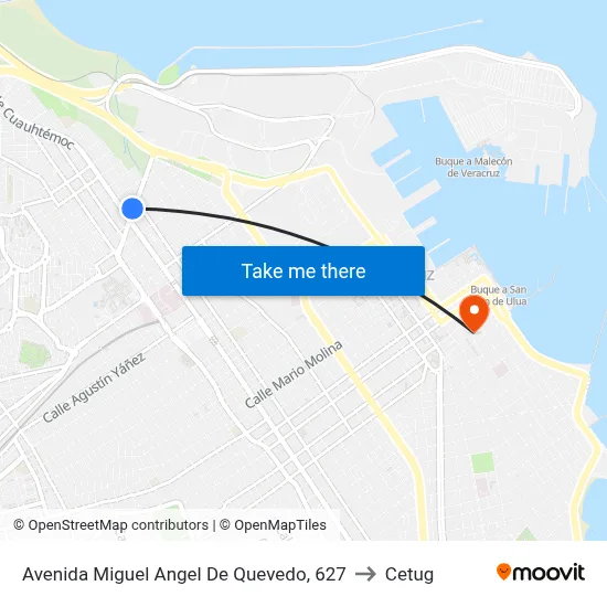 Avenida Miguel Angel De Quevedo, 627 to Cetug map