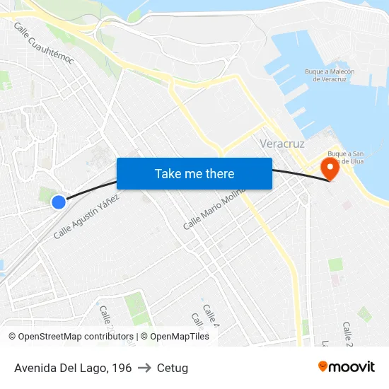 Avenida Del Lago, 196 to Cetug map