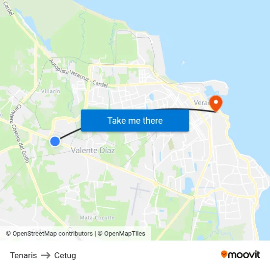 Tenaris to Cetug map