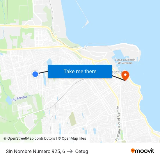 Sin Nombre Número 925, 6 to Cetug map