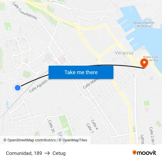 Comunidad, 189 to Cetug map