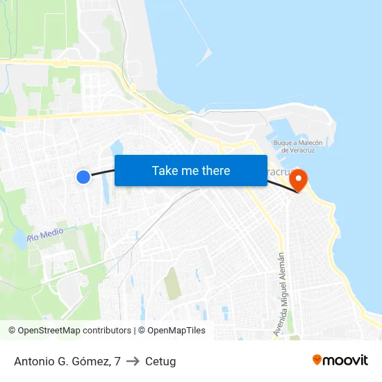 Antonio G. Gómez, 7 to Cetug map