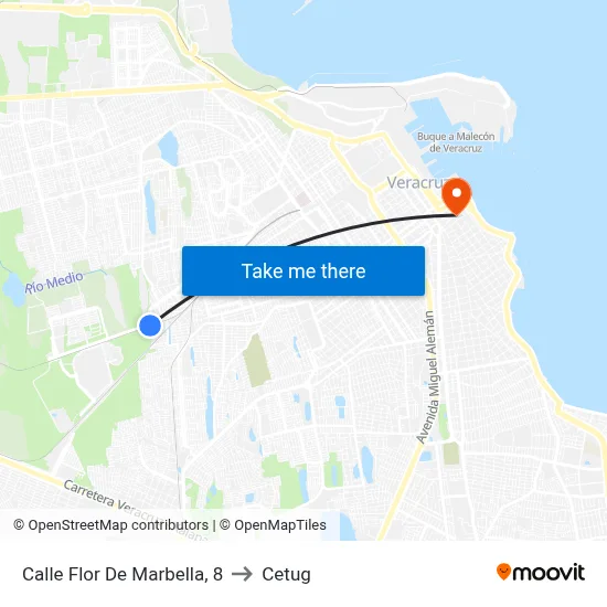 Calle Flor De Marbella, 8 to Cetug map