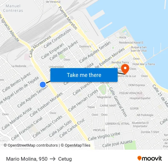 Mario Molina, 950 to Cetug map