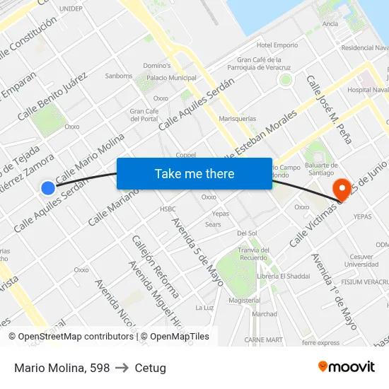 Mario Molina, 598 to Cetug map