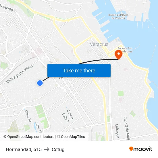 Hermandad, 615 to Cetug map