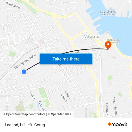 Lealtad, Lt1 to Cetug map