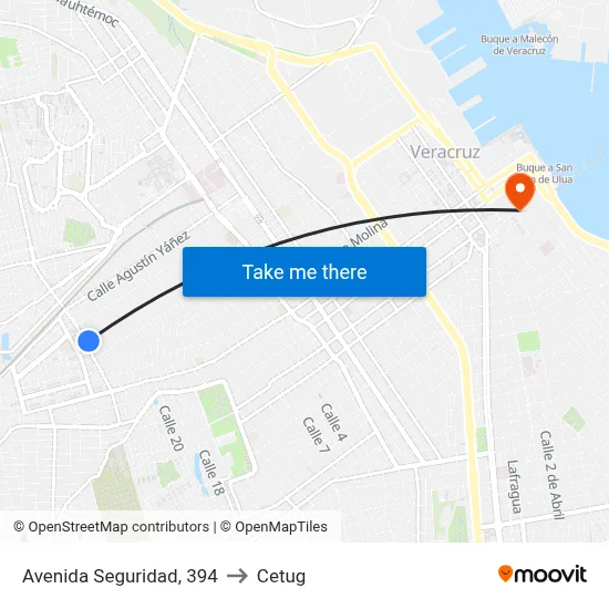 Avenida Seguridad, 394 to Cetug map
