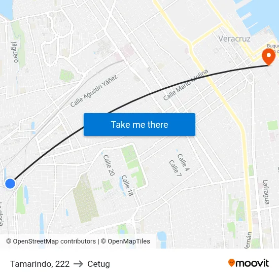 Tamarindo, 222 to Cetug map